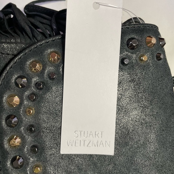 STUART WEITZMAN   LEATHER SATCHEL    Black Black/gray/gold colored hardware. - Picture 9 of 13